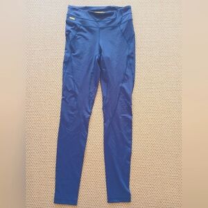 Lole, navy/ purple 4 way stretch, wicking  leggings, upf 50+